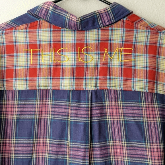 NWT B.A.T Button Up Mixed Plaid Long Sleeve Shirt - Picture 11 of 13